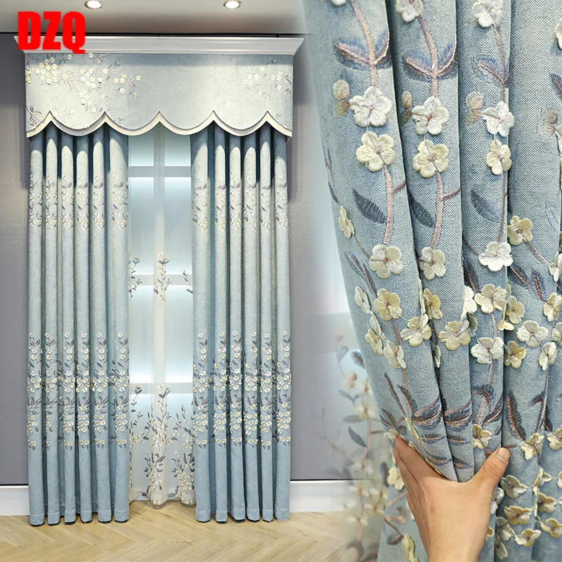 New Curtain Embroidered Fresh Embossed Shading Gray-blue Chenille Finished Product Curtains for Living Dining Room Bedroom
New Curtain Embroidered Fresh Embossed Shading Gray-blue Chenille Finished Product Curtains for Living Dining Room Bedroom