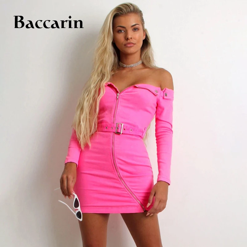 Baccarin 2019 autumn winter women mini dress long sleeve bodycon sexy zip belt off shoulder elegant festival clothing party club
Baccarin 2019 autumn winter women mini dress long sleeve bodycon sexy zip belt off shoulder elegant festival clothing party club