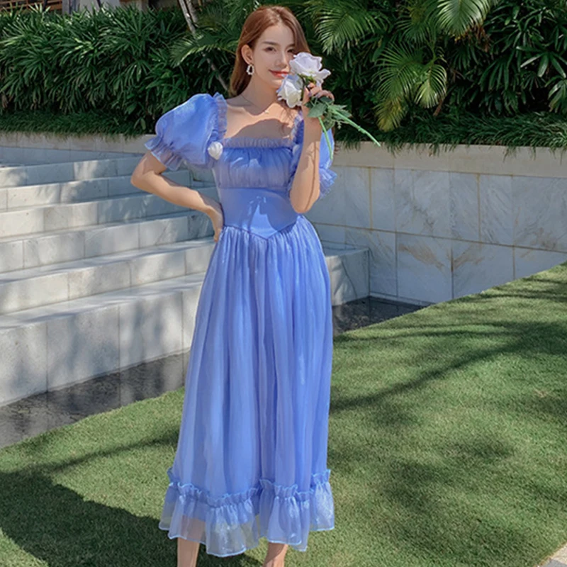 Fashion Women Retro Square Collar Backless Maxi Dress Elegant Sweet Robe Sexy Street Clothes Chiffon Beach Vacation Female Dress
Fashion Women Retro Square Collar Backless Maxi Dress Elegant Sweet Robe Sexy Street Clothes Chiffon Beach Vacation Female Dress