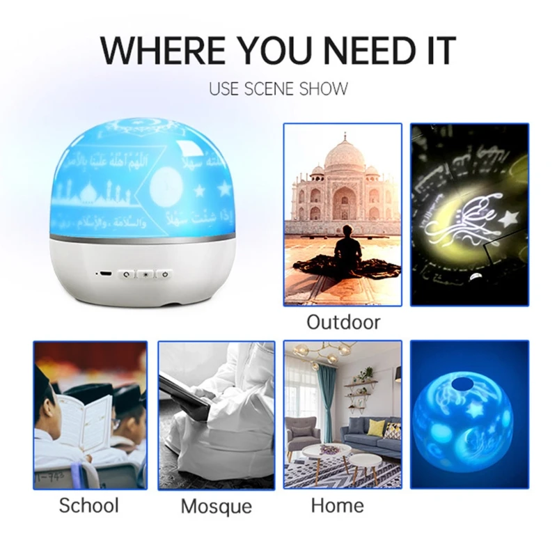 Quran Bluetooth Speaker Projection Lamp APP Remote Control LED Night Light with Quran Recitation Translation Loudspeaker Muslim
Quran Bluetooth Speaker Projection Lamp APP Remote Control LED Night Light with Quran Recitation Translation Loudspeaker Muslim