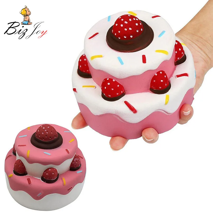 

Slow Rising Squishy Antistress Jumbo Funny Soft Scented Strawberry Cake Squeeze Stress Relief Decoration kids Decompression Toys