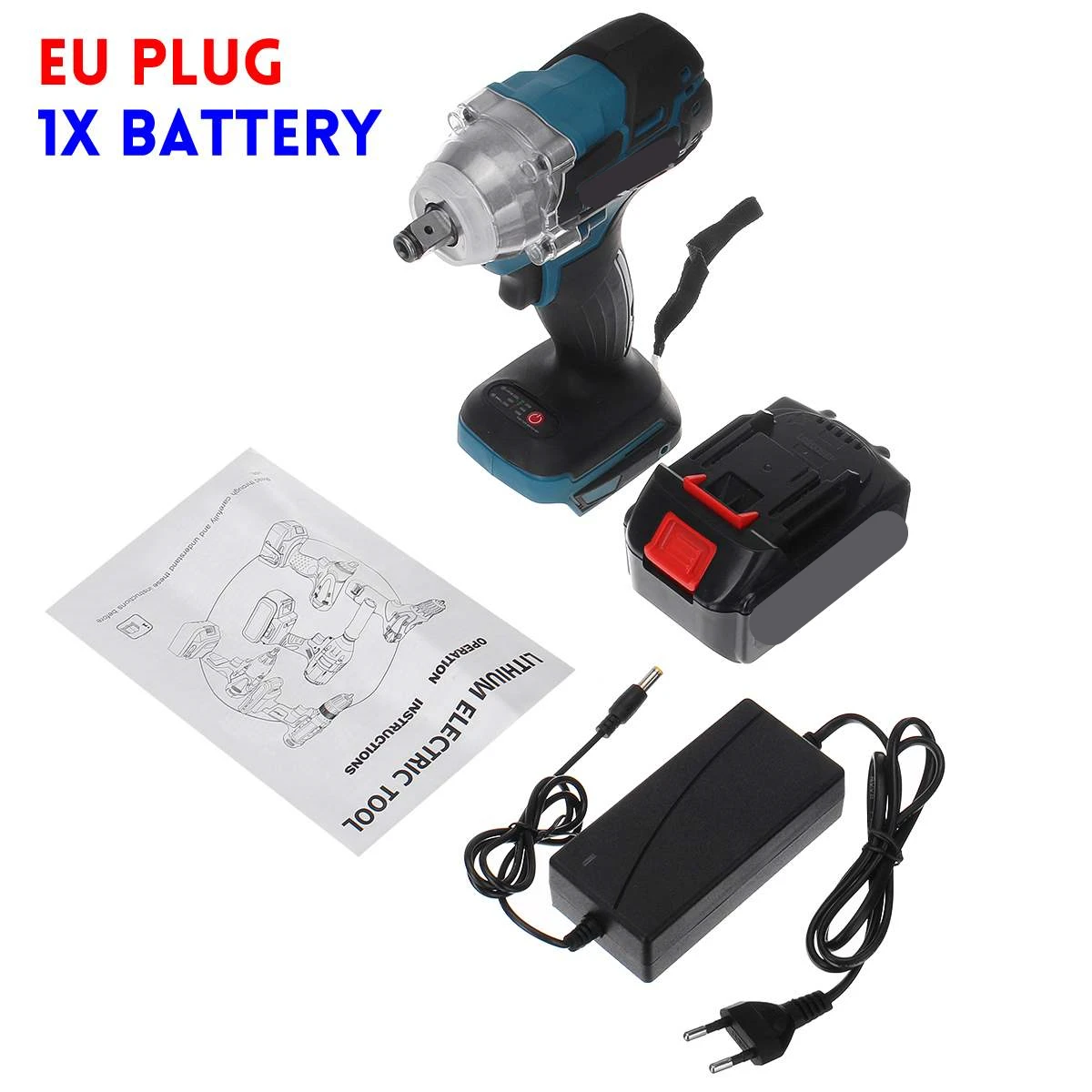 Electric Impact Wrench 388vf 520N.M Brushless Cordless 1/2 inch Power Tools 2X15000Amh Li Battery Adapt to Makita 18V Batterry
Electric Impact Wrench 388vf 520N.M Brushless Cordless 1/2 inch Power Tools 2X15000Amh Li Battery Adapt to Makita 18V Batterry