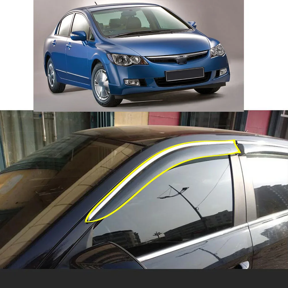 Car Body Sticker Plastic Window Glass Wind Visor Rain/Sun Guard Vent For Honda Civic Sedan 8th 2006 2007 2008 2009 2010 2011
Car Body Sticker Plastic Window Glass Wind Visor Rain/Sun Guard Vent For Honda Civic Sedan 8th 2006 2007 2008 2009 2010 2011