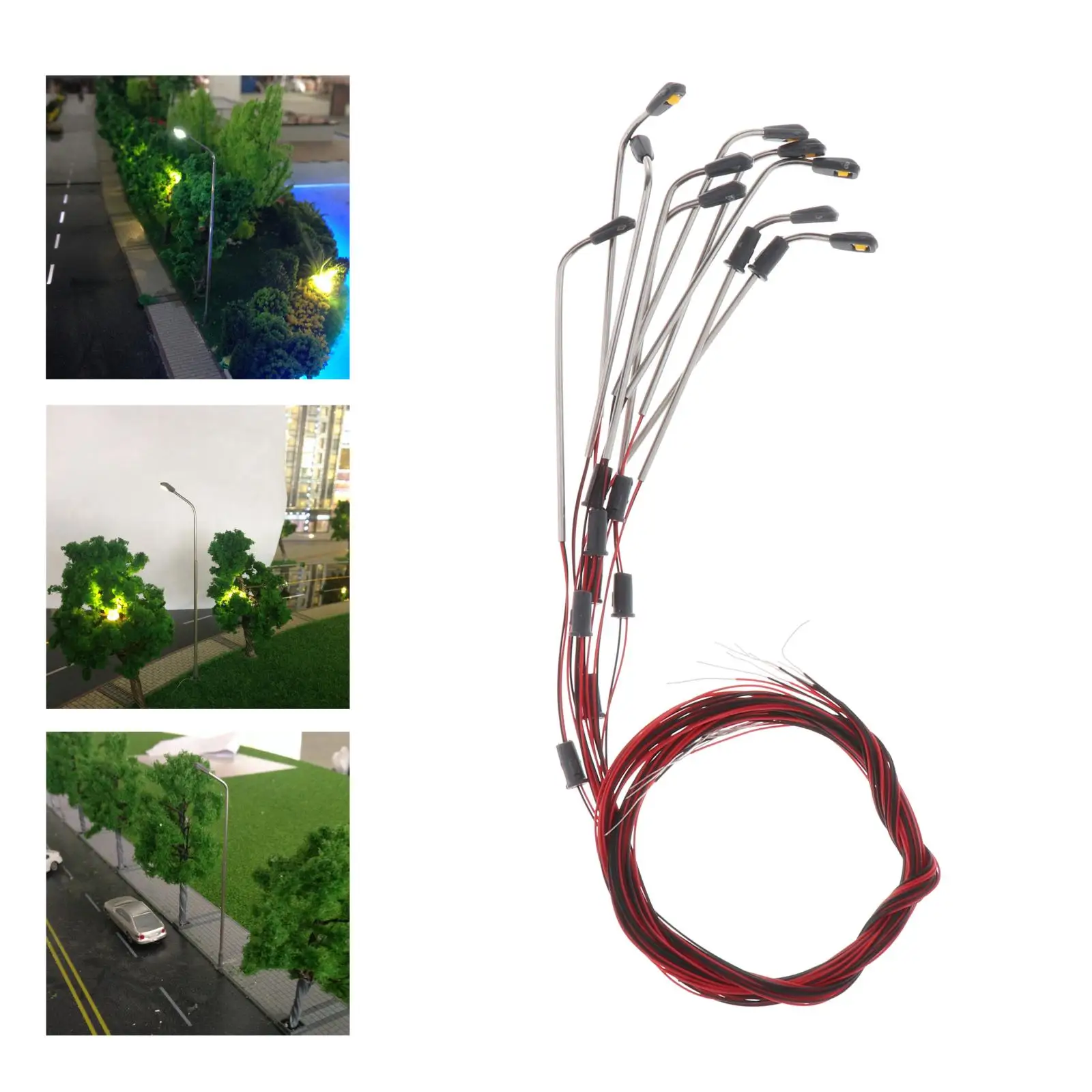 10PCS Mini Model Railway Single Head LED Light Landscape Street Architecture Warm Light Lamp Post 1:200 Gauge
10PCS Mini Model Railway Single Head LED Light Landscape Street Architecture Warm Light Lamp Post 1:200 Gauge