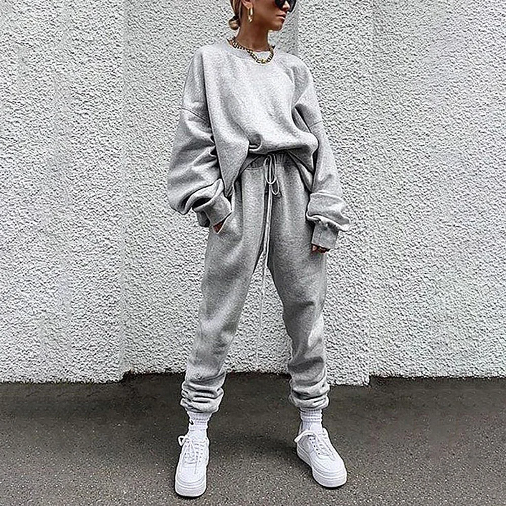 Solid Women Tracksuit Sweatshirt Casual Sportswear Women Two Piece Long Sleeved Drawstring Jogging Pants 2023 Fall Ladies Suit
Solid Women Tracksuit Sweatshirt Casual Sportswear Women Two Piece Long Sleeved Drawstring Jogging Pants 2023 Fall Ladies Suit