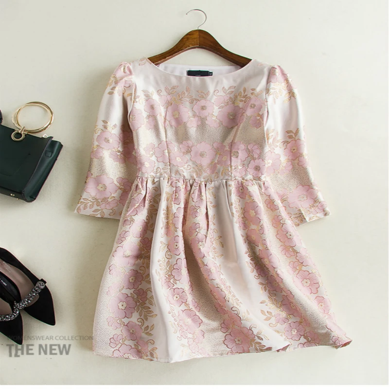 Women Dress Vestidos 2017 Spring Summer Style European Women's New Fashion Vintage Dress High-end Jacquard Dress Plus Size
Women Dress Vestidos 2017 Spring Summer Style European Women's New Fashion Vintage Dress High-end Jacquard Dress Plus Size