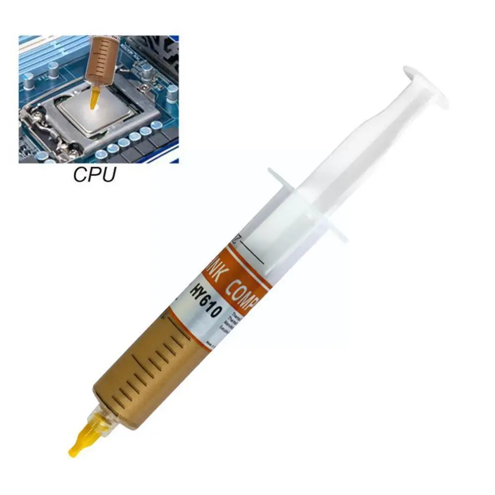 HY610 20ML graphics card computer thermal grease CPU grease tube LED cooling thermal paste needle silicone G1O9
HY610 20ML graphics card computer thermal grease CPU grease tube LED cooling thermal paste needle silicone G1O9