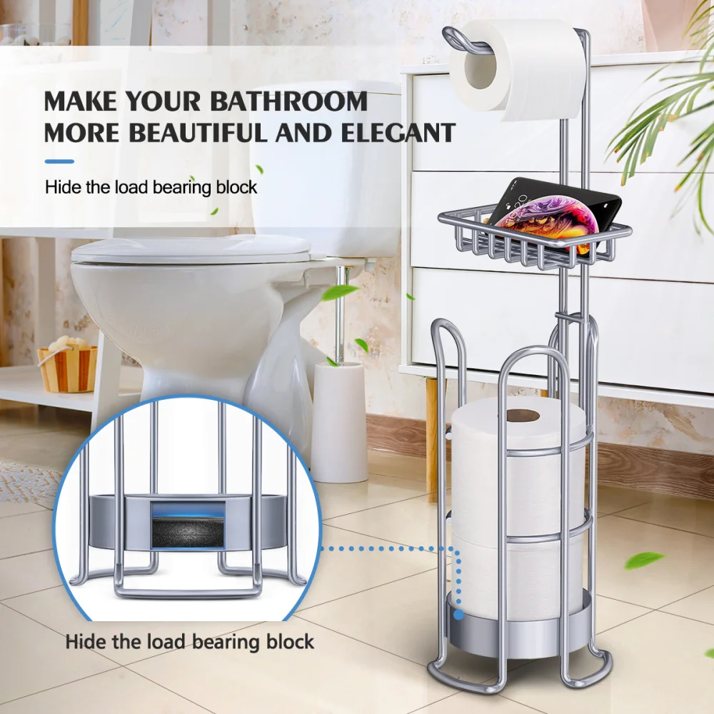 HOMEMAXS Holder Stand Freestanding Tissue Holder Portable Bathroom Storage Organizer Easily Assemble 
HOMEMAXS Holder Stand Freestanding Tissue Holder Portable Bathroom Storage Organizer Easily Assemble