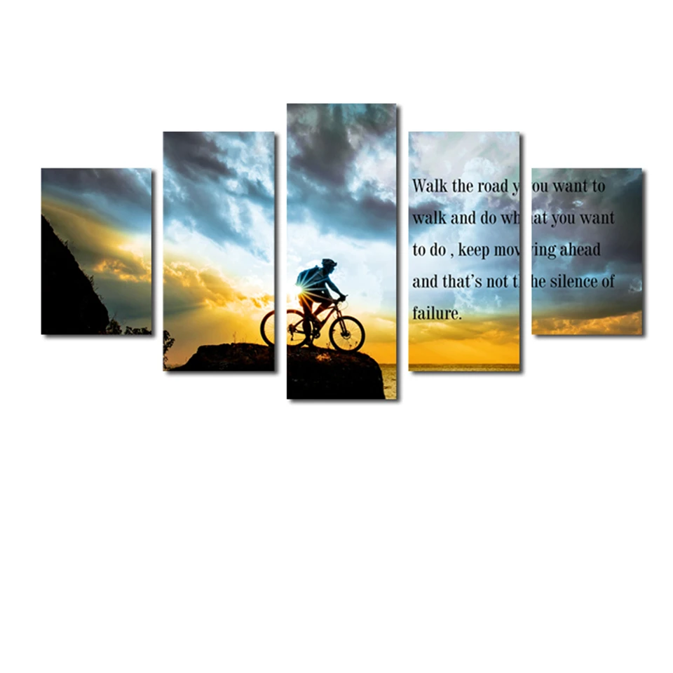 Wall Art Frame Poster Home Decor Modern 5 Panel Cycling Sunset Landscape Living Room Canvas Print Painting Modular HD Pictures
Wall Art Frame Poster Home Decor Modern 5 Panel Cycling Sunset Landscape Living Room Canvas Print Painting Modular HD Pictures