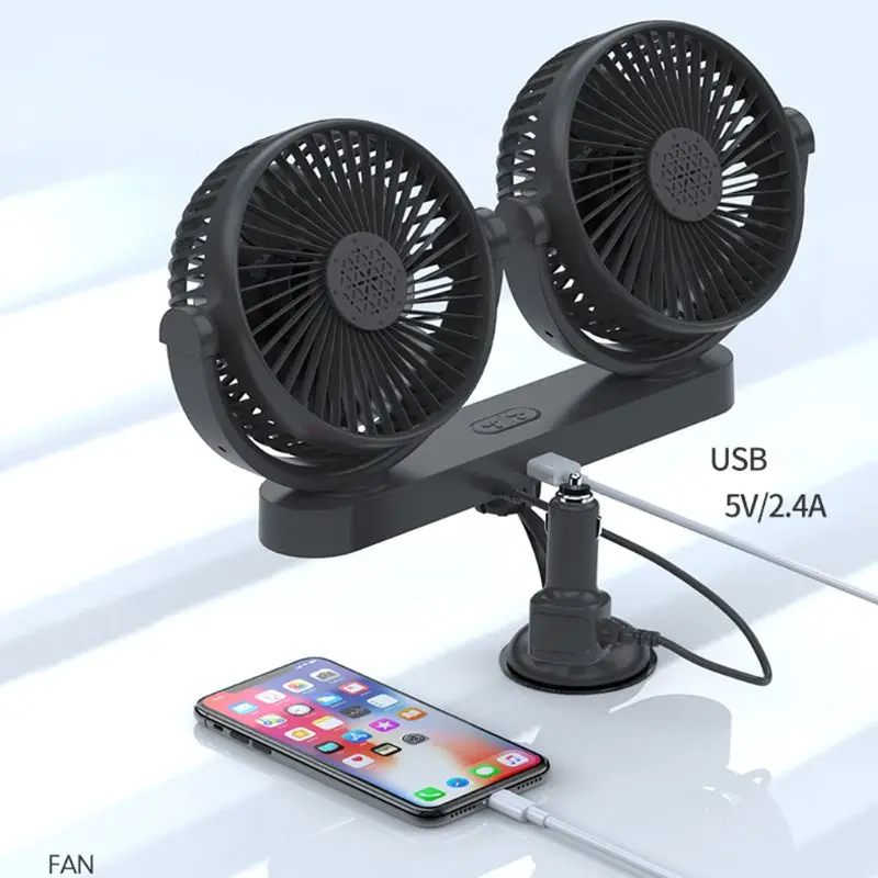 12V 24V Suction Cup Electric Car Fan 3 Speed Dual Head Car Windshield Dashboard Auto Cooling Air Fan With USB Charger
12V 24V Suction Cup Electric Car Fan 3 Speed Dual Head Car Windshield Dashboard Auto Cooling Air Fan With USB Charger
