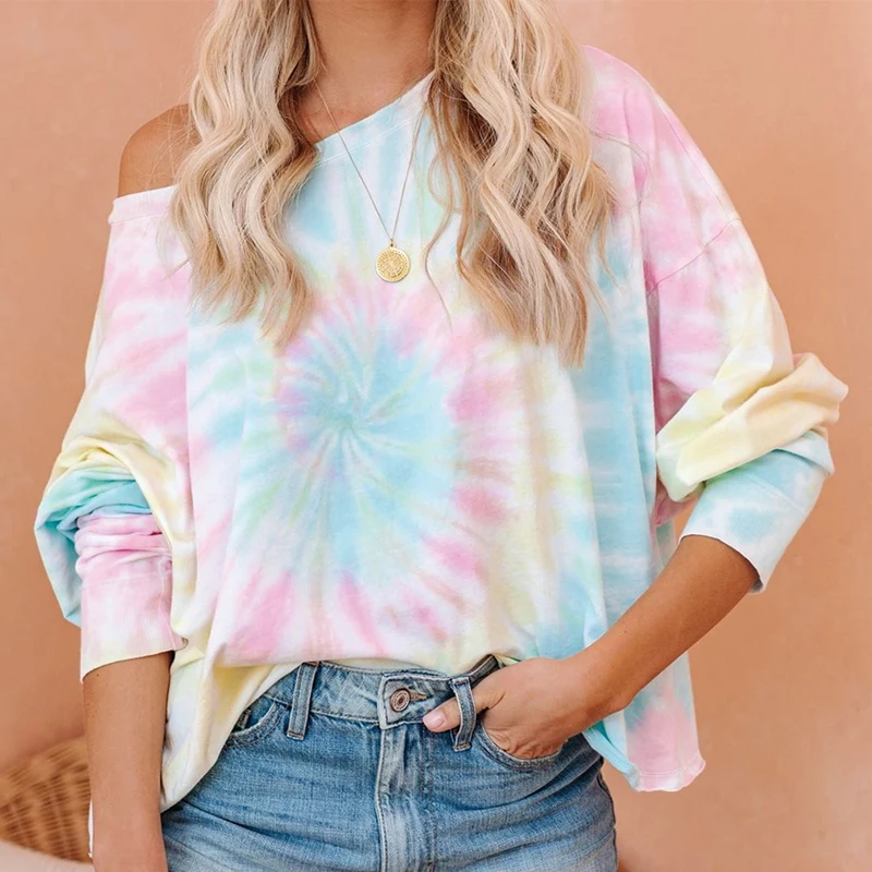 QRWR Autumn 2020 Women Hoodies O Neck Loose Tie Dye Hoodies Casual Print Cropped Sweatshirt 
QRWR Autumn 2020 Women Hoodies O Neck Loose Tie Dye Hoodies Casual Print Cropped Sweatshirt