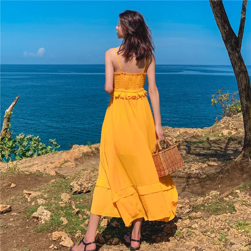Luxury Fashion Beach Summer Women Sexy V Neck Spaghetti Strap Backless Solid Dress Seaside Holiday Ladies High Quality Dresses
Luxury Fashion Beach Summer Women Sexy V Neck Spaghetti Strap Backless Solid Dress Seaside Holiday Ladies High Quality Dresses