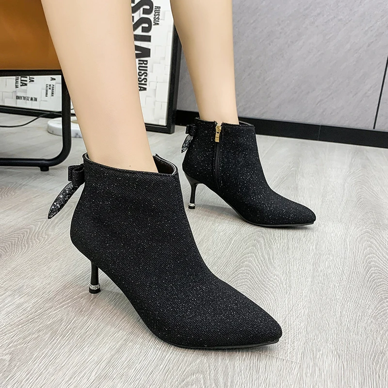 Rhinestone Ankle Boots Women High Heels Booties Pointed Toe Shoes Female Bling Wedding Shoes Ladies Winter Ankel Boots for Women
Rhinestone Ankle Boots Women High Heels Booties Pointed Toe Shoes Female Bling Wedding Shoes Ladies Winter Ankel Boots for Women