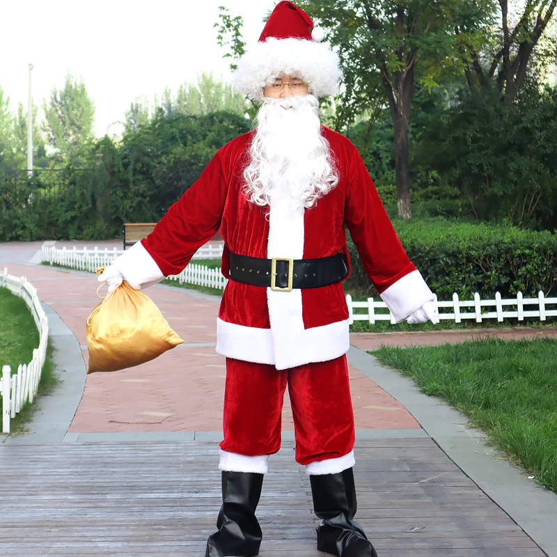 Christmas Santa Claus Costume Beard Lots Men Cosplay Santa Claus Clothes Fancy Dress In Christmas Men Costume Suit For Adults
Christmas Santa Claus Costume Beard Lots Men Cosplay Santa Claus Clothes Fancy Dress In Christmas Men Costume Suit For Adults