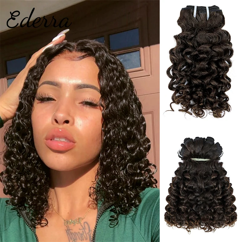 

Brazilian 1 3 4 Deep Wave Hair Bundles Water Wave Curly Hair Weaves 8 Inch Natural Human Hair Thick Bundles Virgin Hair