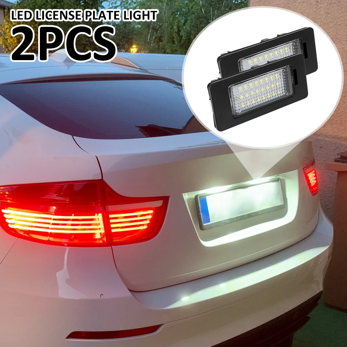 2Pcs Car Number Plate Lights for BMW License Light 24 SMD LED License Number Plate Light White LED Number Plate Lamp Plug
2Pcs Car Number Plate Lights for BMW License Light 24 SMD LED License Number Plate Light White LED Number Plate Lamp Plug