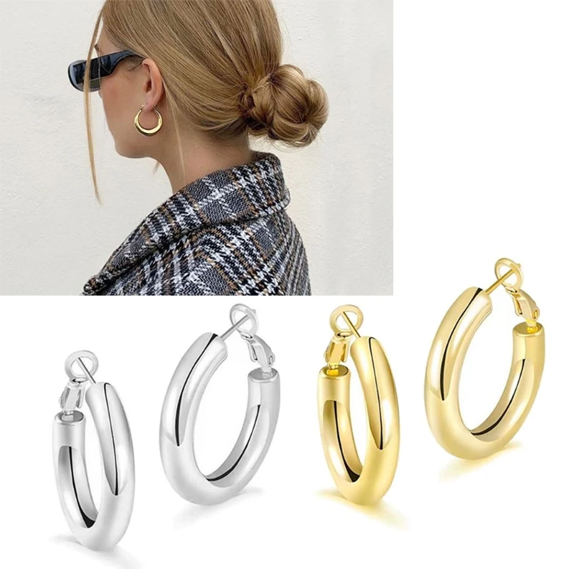 Thick Gold Hoop Earrings - Lightweight Chunky Gold Hoops for Women Hypoallergenic Big Howllow Tube Earring 30mm
Thick Gold Hoop Earrings - Lightweight Chunky Gold Hoops for Women Hypoallergenic Big Howllow Tube Earring 30mm