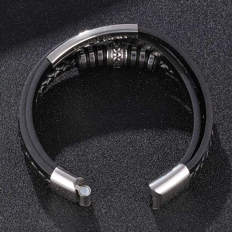 New Trendy Leather Bracelets Men Stainless Steel Multilayer Braided Rope Bracelets For Male Female Bracelets Jewelry BB1086
New Trendy Leather Bracelets Men Stainless Steel Multilayer Braided Rope Bracelets For Male Female Bracelets Jewelry BB1086