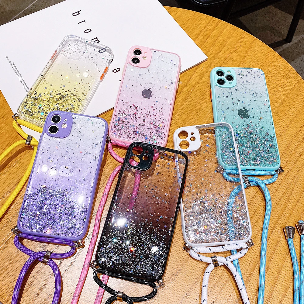 Crossbody Necklace Cord Strap Lanyard Case For iPhone 11 12 Pro Max Mini XS Max XR X 8 7 6 Plus SE 2020 Glitter Clear Cover Case
Crossbody Necklace Cord Strap Lanyard Case For iPhone 11 12 Pro Max Mini XS Max XR X 8 7 6 Plus SE 2020 Glitter Clear Cover Case