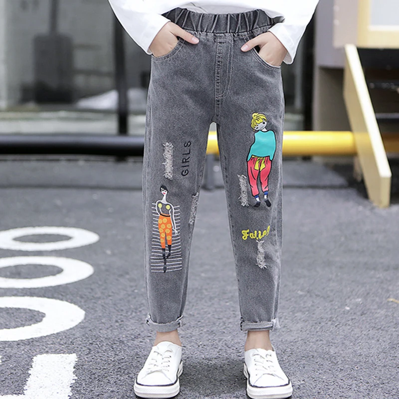 Children Jeans for Teenage Girls 2021 Fashion Cartoon Denim Trousers Kids Casual Elastic Print Color Hole Pants 4 6 8 10 12 Year
Children Jeans for Teenage Girls 2021 Fashion Cartoon Denim Trousers Kids Casual Elastic Print Color Hole Pants 4 6 8 10 12 Year