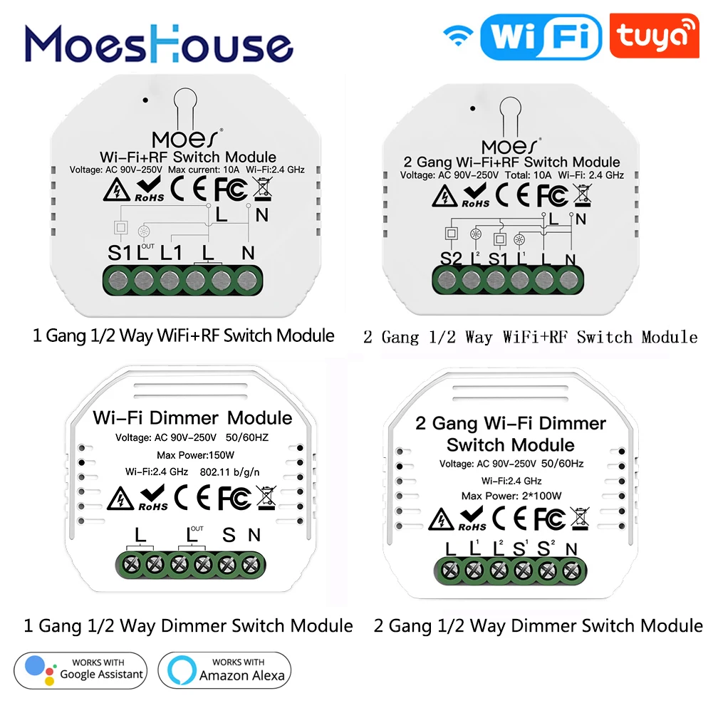 1/2 Way 1/2 Gang Mini WiFi Smart Light Switch Relay Module Smart Life Tuya Wireless Remote Control Work with Alexa Google Home
1/2 Way 1/2 Gang Mini WiFi Smart Light Switch Relay Module Smart Life Tuya Wireless Remote Control Work with Alexa Google Home