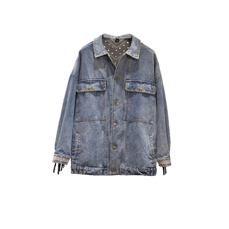 Plus size Denim women jacket spring vintage floral Embroidery Suede fringe loose long sleeve coat
Plus size Denim women jacket spring vintage floral Embroidery Suede fringe loose long sleeve coat