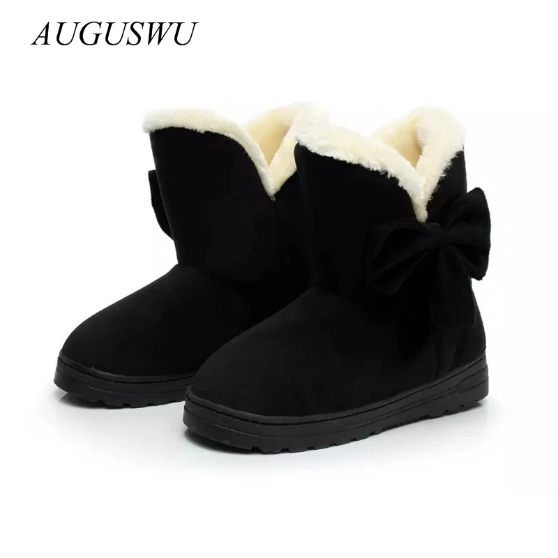 AUGUSWU Women Snow Boots Winter Shoes Warm Casual Fur Ankle Female Bowtie Non Slip Plush Suede Rubber Flat Slip On Fashion Ladie
AUGUSWU Women Snow Boots Winter Shoes Warm Casual Fur Ankle Female Bowtie Non Slip Plush Suede Rubber Flat Slip On Fashion Ladie
