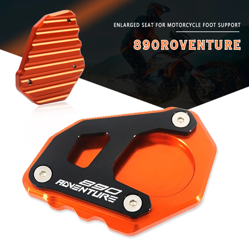 

Motorcycle CNC Kickstand Foot Side Stand Extension Pad Support Plate Enlarge For 890 ADV 890 Adventure R 2021 2022 890ADV