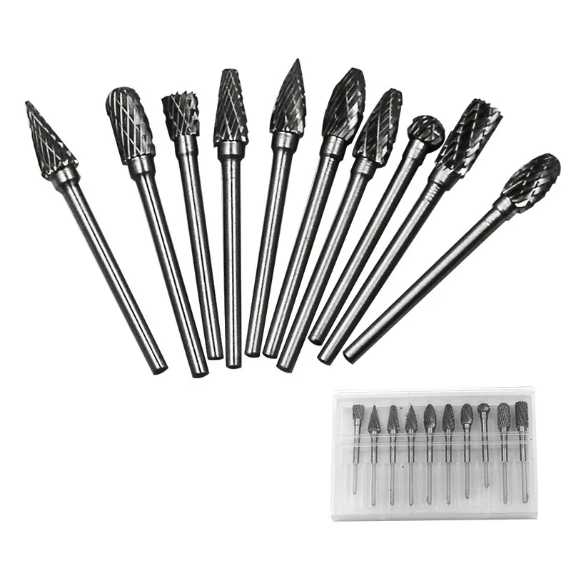 10PCS Shank 3mm Head Tungsten Carbide Rotary Burrs Files CNC Molds Accessories for Metalworking Polishing Electric Grinder 
10PCS Shank 3mm Head Tungsten Carbide Rotary Burrs Files CNC Molds Accessories for Metalworking Polishing Electric Grinder