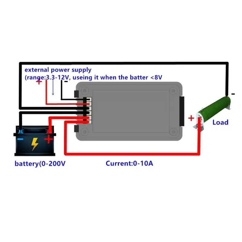 DC Multimeter 0-200V 0-10A Battery Tester Voltmeter Ammeter Power Voltage Current Impedance Capacity Energy Time Meter Monitor
DC Multimeter 0-200V 0-10A Battery Tester Voltmeter Ammeter Power Voltage Current Impedance Capacity Energy Time Meter Monitor