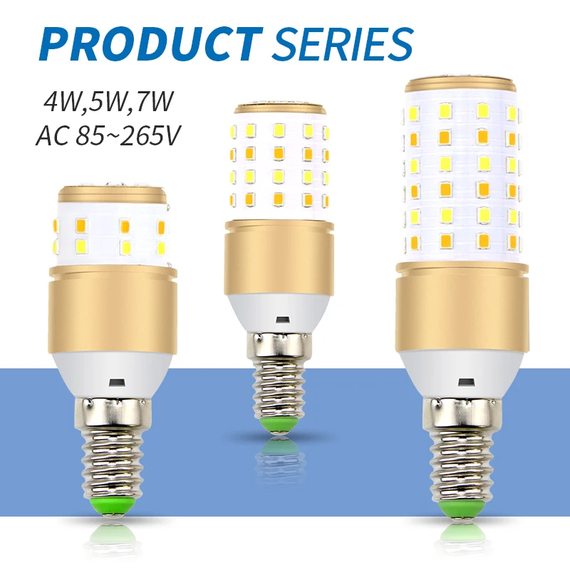 

E14 LED Lamp Bulb 4W 5W 7W E27 LED Corn Light Bulb 220V Lampada LED 110V Bombilla 2835 Chandelier Candle Lighting For Home 2835