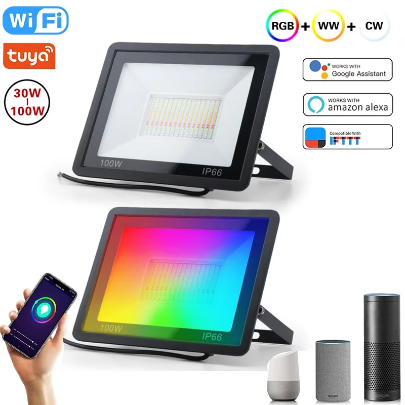 Светодиодный рефлектор RGB Smart Spotlight Tuya Wifi Smart Life 30 Вт 50 Вт 100 Вт водонепроницаемый уличный прожектор 220 в теплое и холодное освещение Новинка
Светодиодный рефлектор RGB Smart Spotlight Tuya Wifi Smart Life 30 Вт 50 Вт 100 Вт водонепроницаемый уличный прожектор 220 в теплое и холодное освещение Новинка
