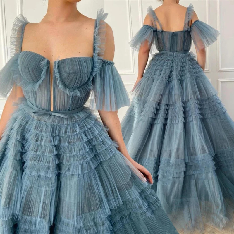 Sexy Blue Tulle Prom Dresses Long A Line Formal Dress Party Gala Floor Length Evening Gowns Rochii Vestidos De Fiesta Ball Gown
Sexy Blue Tulle Prom Dresses Long A Line Formal Dress Party Gala Floor Length Evening Gowns Rochii Vestidos De Fiesta Ball Gown