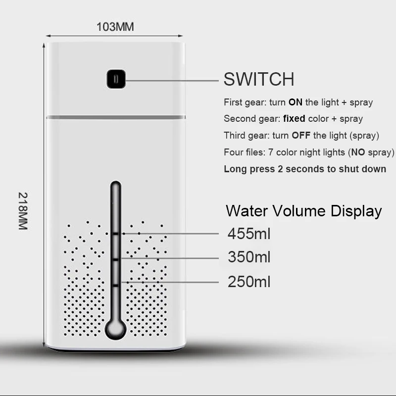 Air Humidifiers Atomizer Ultrasonic Aromatherapy Diffusers Large Capacity Quiet LED Light Night USB Humidifier for Home Office
Air Humidifiers Atomizer Ultrasonic Aromatherapy Diffusers Large Capacity Quiet LED Light Night USB Humidifier for Home Office