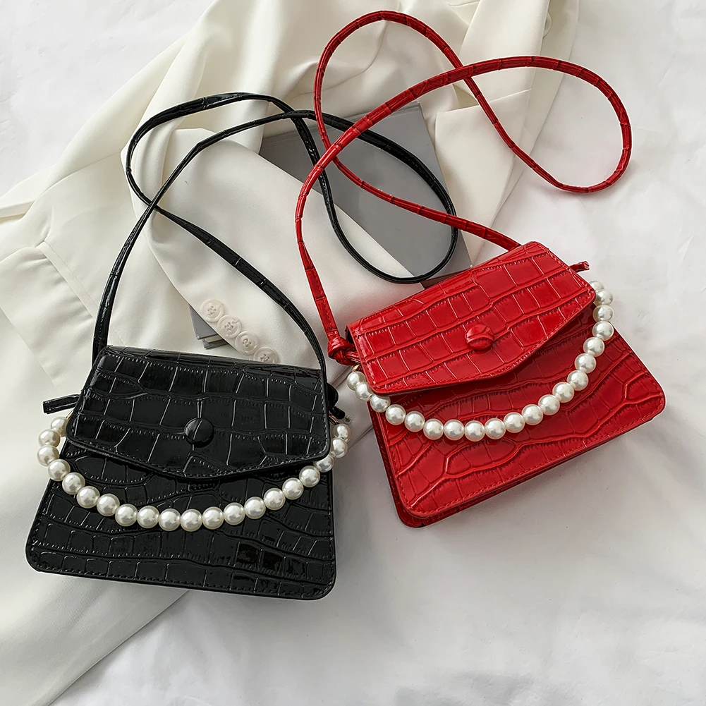 Fashion PU Stone Pattern Messenger Bag Women Pearl Chain Pure Color Flap Handbag Mini Vintage Stone Pattern Ladies Handbag
Fashion PU Stone Pattern Messenger Bag Women Pearl Chain Pure Color Flap Handbag Mini Vintage Stone Pattern Ladies Handbag