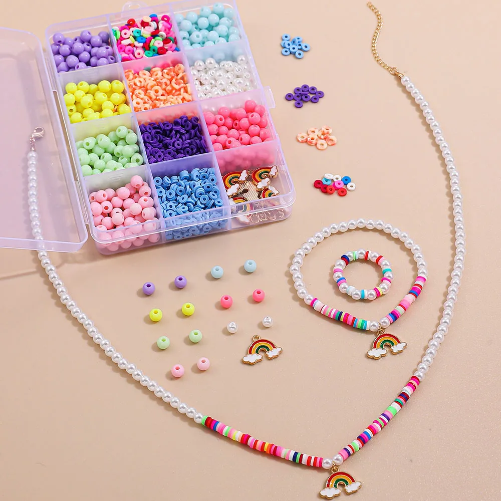 1Box Flat Polymer Clay Beads Round Acrylic Beads Rainbow Pendant for DIY Bracelet Necklace Loose Spacer Beads Jewelry Making Kit 
1Box Flat Polymer Clay Beads Round Acrylic Beads Rainbow Pendant for DIY Bracelet Necklace Loose Spacer Beads Jewelry Making Kit