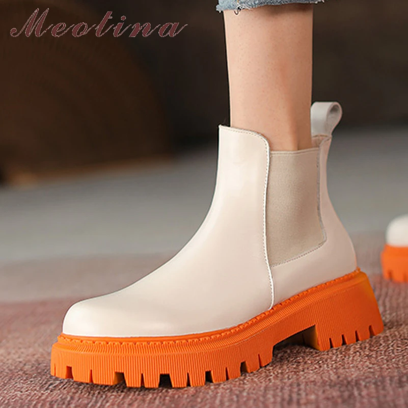 Meotina Genuine Leather Ankle Boots Women Thick Heel Round Toe Boots Fashion High Heel Ladies Short Boots Autumn Winter Autumn
Meotina Genuine Leather Ankle Boots Women Thick Heel Round Toe Boots Fashion High Heel Ladies Short Boots Autumn Winter Autumn