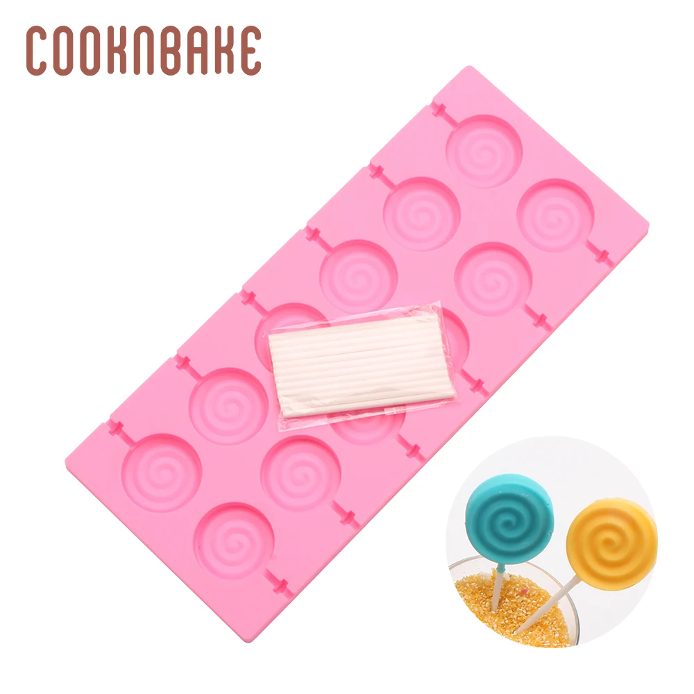 COOKNBAKE леденец плесень силиконовая форма для конфет Шоколадный 12 Полость вокруг