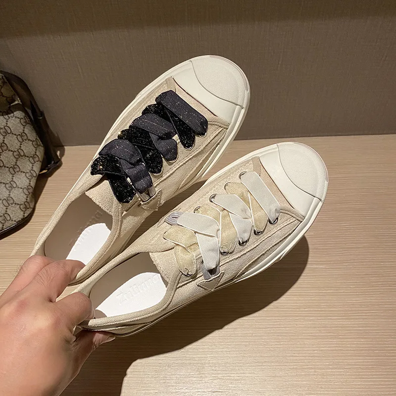 New Leather Women's Canvas Shoes Retro Thick Women's Sneakers Breathable Casual Sports Shoes Lace Board Shoes Zapatos De Mujer
New Leather Women's Canvas Shoes Retro Thick Women's Sneakers Breathable Casual Sports Shoes Lace Board Shoes Zapatos De Mujer