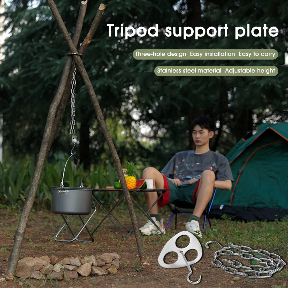 Camping Tripod Plate Heavy-duty Steel Structured Campfire Support Plate Hooks Chain Outdoor Supplies Accessories
Camping Tripod Plate Heavy-duty Steel Structured Campfire Support Plate Hooks Chain Outdoor Supplies Accessories