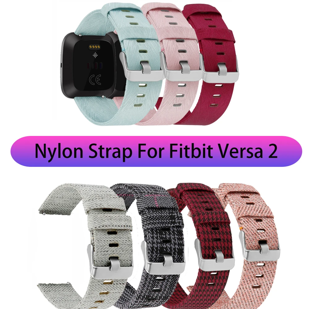 Смарт часы ремешок для Fitbit Versa 2 полоса прочный нейлон холст наручные замена