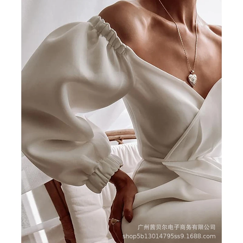 Wepbel Bodycon Evening V-neck Tight Waist Split Long Dress White Puff Sleeve Paryt Dress Women Long Sleeve Off-Shoulder
Wepbel Bodycon Evening V-neck Tight Waist Split Long Dress White Puff Sleeve Paryt Dress Women Long Sleeve Off-Shoulder
