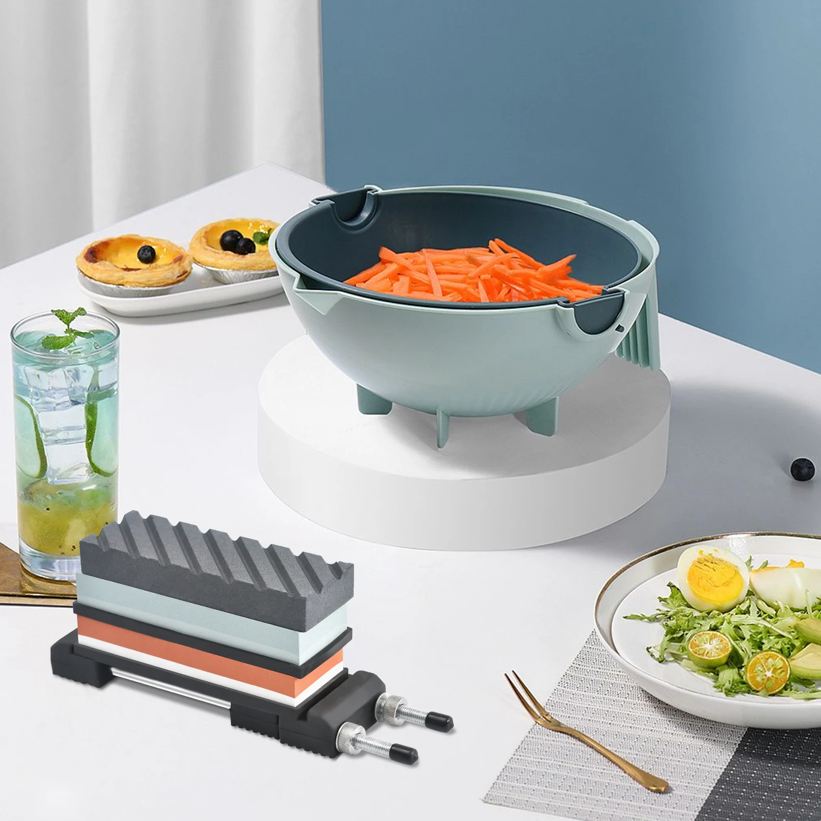 Sharpening Stone Knife Sharpener 400/1000/3000/8000 With Steel Holder/Silicone Holder/Honing Stone/Angle Guide/Stone Preparer
Sharpening Stone Knife Sharpener 400/1000/3000/8000 With Steel Holder/Silicone Holder/Honing Stone/Angle Guide/Stone Preparer