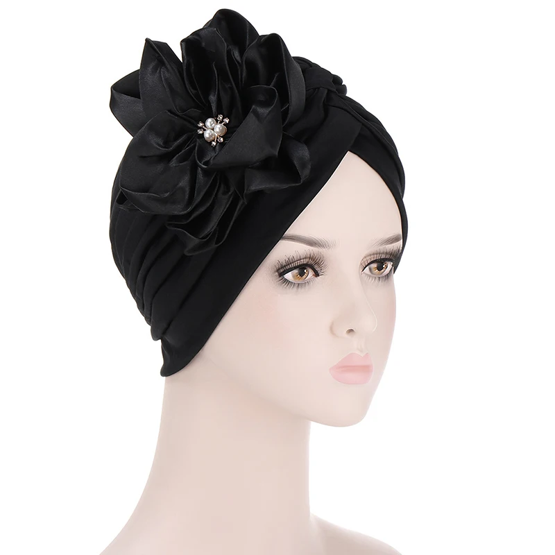 Women Pleated Indian Hat Solid Color Turban Hat Good-looking Satin Flower Turban Hat Comfortable Cap Western Style Baotou Cap
Women Pleated Indian Hat Solid Color Turban Hat Good-looking Satin Flower Turban Hat Comfortable Cap Western Style Baotou Cap