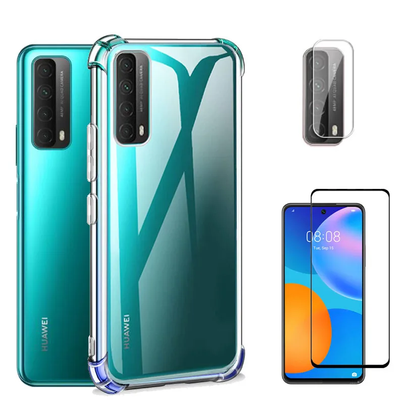 Чехол для телефона Huawei P Smart 2021 чехол Защитная пленка экрана Мягкий силиконовый