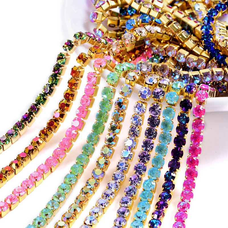 1M Cup Chain Luxury Colored SS4 SS12 SS16 Gold Back Sew On Glue On Clothes Decoration Garment Embellishments Claw Rhinestone
1M Cup Chain Luxury Colored SS4 SS12 SS16 Gold Back Sew On Glue On Clothes Decoration Garment Embellishments Claw Rhinestone