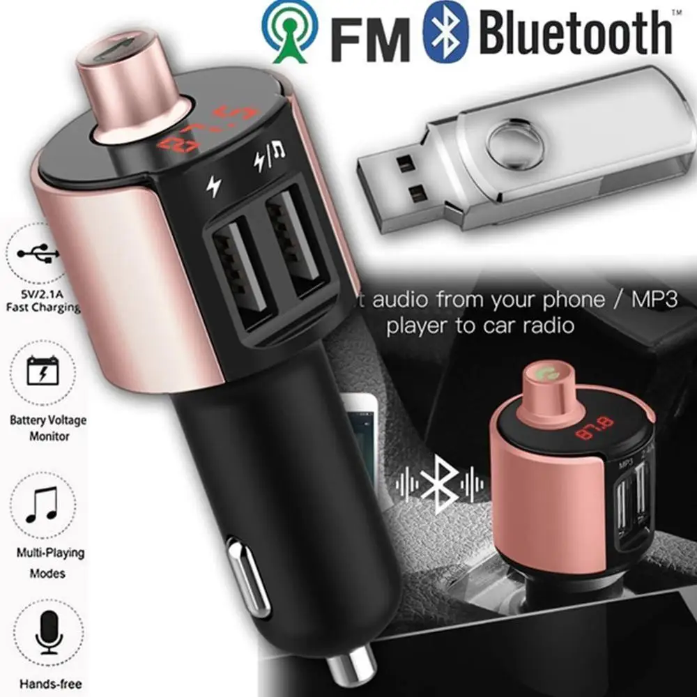 Фото Беспроводной Bluetooth FM трансмиттер модулятор Автомобильный радиоадаптер MP3 плеер 3