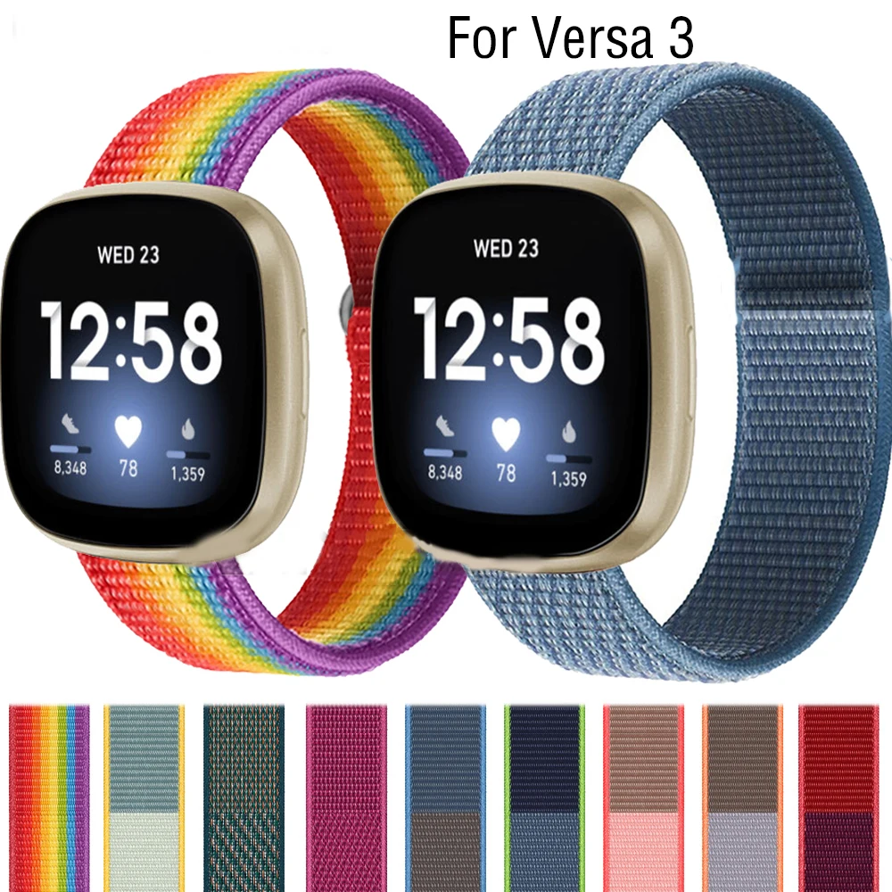 

Нейлоновый ремешок для смарт-часов Fitbit Versa 3/Sense, женские спортивные браслеты для фитнес-браслета