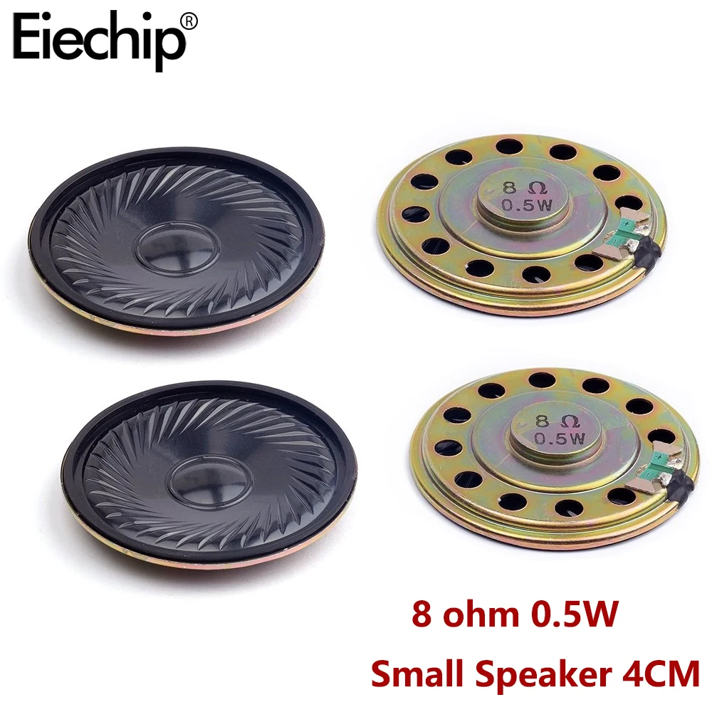

10PCS/lot 8 ohm 0.5W Horn Speaker Diameter 40MM 4CM Mini Ultra-thin Loudspeaker 8R 0.5W Loud speaker Small Speakers For Arduino