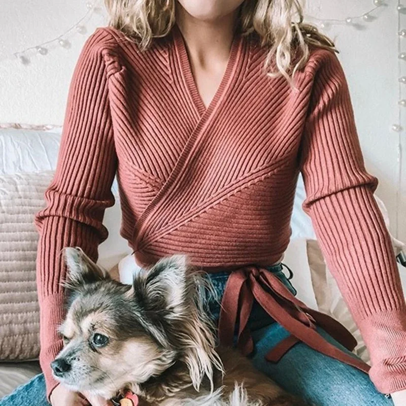 Zoulv 2021 Autumn Winter Knitted Sweater Women V-neck Slim Pullovers Sweater Ladies Wrap Sweaters Female Casual Sweater Jumper
Zoulv 2021 Autumn Winter Knitted Sweater Women V-neck Slim Pullovers Sweater Ladies Wrap Sweaters Female Casual Sweater Jumper